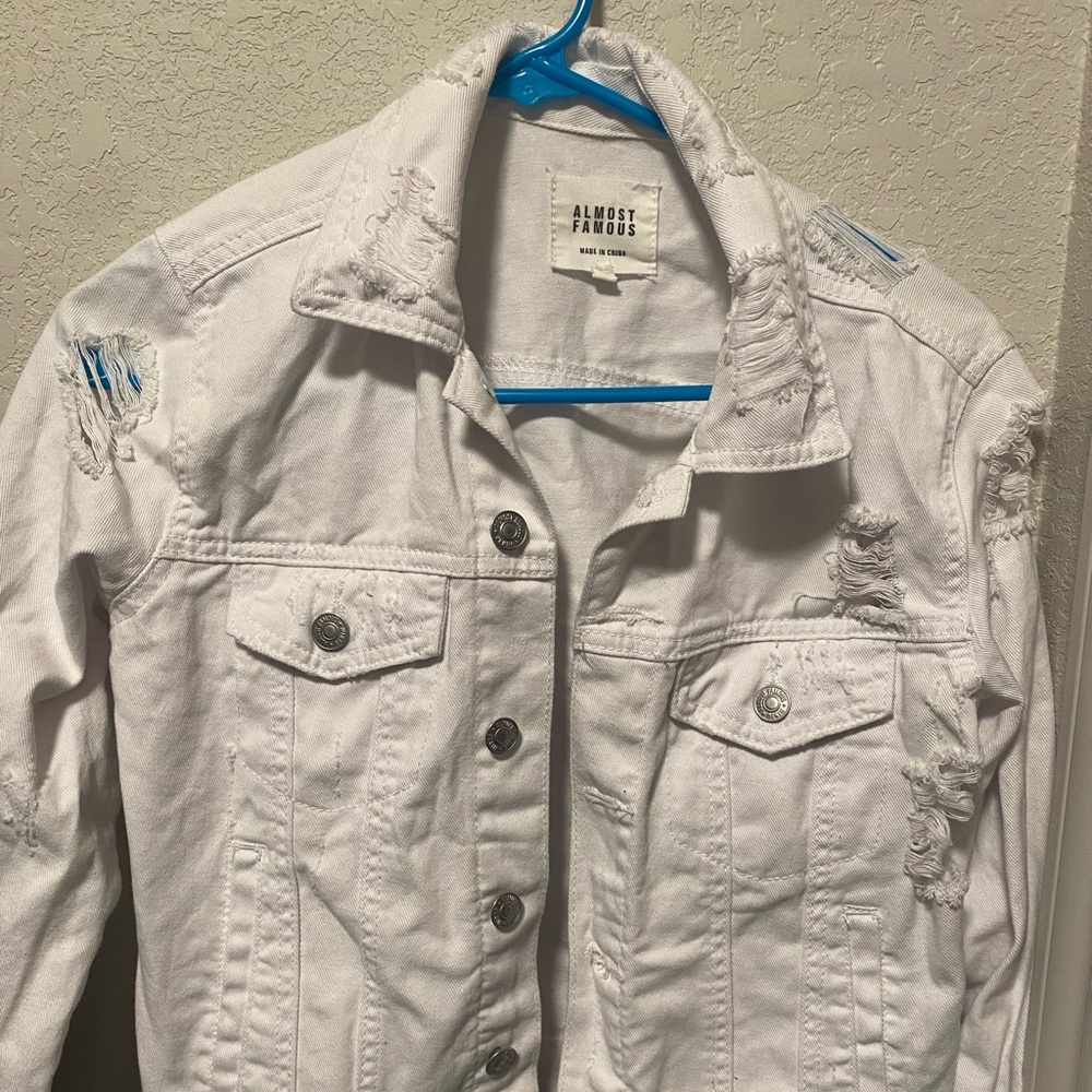 Almost famous white jean jacket